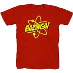 Camisetas rojas de algodón de algodón  The Big Bang Theory Bazinga tallas grandes talla XXL para hombre 