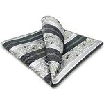 Pañuelos grises de seda de bolsillo  con rayas talla XL para hombre 
