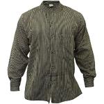 Camisas negras de algodón cuello Mao marineras con rayas Shopoholic Fashion talla M para hombre 