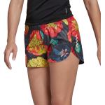 Shorts multicolor de poliester de running transpirables floreados adidas con motivo de flores talla XS de materiales sostenibles para mujer 