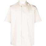 Camisas entalladas beige de algodón rebajadas manga corta con logo Calvin Klein talla L para hombre 