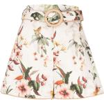 Shorts cintura alta multicolor de gasa floreados Zimmermann con trenzado con motivo de flores para mujer 