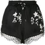 Shorts negros de encaje rebajados floreados con motivo de flores talla XL para mujer 
