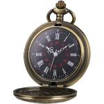 SIBOSUN Reloj de bolsillo vintage Fullmetal Alchemist, reloj de bolsillo de cuarzo antiguo vintage y caja de regalo de cadena, 2-c1. Números romanos vintage, bronce