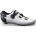 Sidi | Zapatillas de ciclismo, zapatos profesionales de bicicleta de carretera para hombre Wire 2S, talón ajustable, sistema de cierre innovador, suela de carbono de ventilación, Blanco Negro, 40 EU
