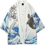 Chaquetas Kimono blancas de poliester de verano tallas grandes tres cuartos talla XL para hombre 