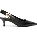 Sandalias negras de goma de cuero con tacón de 5 a 7cm con logo FURLA talla 38 para mujer 
