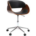 Miliboo - Silla de escritorio nogal y negro con ruedas bent - Nogal / negro