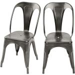 Conjuntos de 2 sillas grises de metal rebajadas 