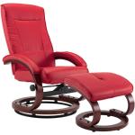 Sillón reclinable con reposapiés de cuero sintético rojo VidaXL 248602