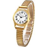 Relojes dorados de acero inoxidable de pulsera impermeables Cuarzo caja de acero inoxidable para mujer 