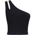 Camisetas negras de seda un solo hombro sin mangas sin hombros talla L para mujer 