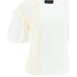 Camisetas blancas de algodón de manga corta rebajadas manga corta con cuello redondo Simone Rocha con volantes talla XS para mujer 
