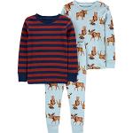 Pijamas infantiles azules celeste de algodón rebajados con rayas con purpurina 18 meses para niño 