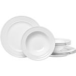 Platos blancos de porcelana de porcelana aptos para lavavajillas Ritzenhoff & Breker 28 cm de diámetro en pack de 8 piezas para 4 personas 