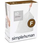 simplehuman CW0256 3 x paquete de 20 bolsas de basura a medida (60 bolsas), código F, plástico blanco
