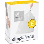 simplehuman CW0255 3 x paquete de 20 bolsas de basura a medida (60 bolsas), código E, plástico blanco