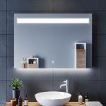SONNI Espejo Baño con Luz Antivaho y Interruptor Táctil 120x60 cm Espejo de  Baño con Luz
