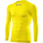 Camisetas interiores deportivas amarillas de piel rebajadas manga larga con cuello redondo Sixs para hombre 