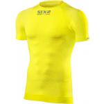 Camisetas interiores deportivas amarillas de sintético manga corta con cuello redondo transpirables Sixs para hombre 