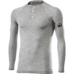 Camisetas térmicas grises de merino manga larga con cuello redondo de punto Sixs talla XL para mujer 