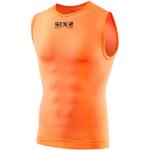 Camisetas interiores deportivas naranja de sintético rebajadas sin mangas transpirables Sixs para hombre 