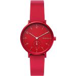 Relojes rojos de acero inoxidable de pulsera rebajados impermeables Cuarzo SKAGEN para mujer 