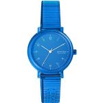 Relojes azul marino de goma de pulsera impermeables con logo SKAGEN para mujer 