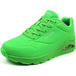 Zapatillas verdes de goma con cuña informales Skechers Uno talla 35 para mujer 