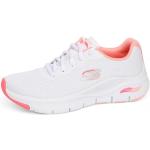 Skechers Arch Fit Infinity Cool, Zapatillas Mujer, White Mesh/Pink Trim, 42 EU