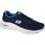 Zapatillas azul marino de tela de tenis Skechers Arch Fit para mujer 