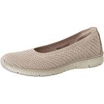 Skechers Be-Cool Wonderstruck, Zapatos Planos Mary Jane Mujer, Taupe Knit/Natural Trim, 39 EU