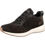 Skechers Bobs Squad Glam League, Zapatillas Mujer, Black Engineered Knit Rose Gold Trim, 38 EU