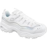 Zapatillas blancas de cuero de tenis Skechers D'Lites para mujer 