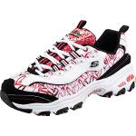Skechers D'LITES CUPID CHARM, Zapatillas para Mujer, White Leather/Red & Black Trim, 39 EU