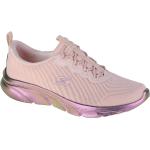 Zapatillas rosas de tela de tenis Skechers D'Lux Walker para mujer 