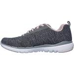 Zapatillas grises de tejido de malla con cordones rebajadas informales de punto Skechers Flex Appeal talla 37 para mujer 