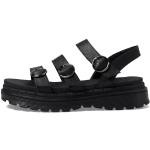 Sandalias negras de cuero con plataforma con velcro con tacón de 3 a 5cm Skechers talla 36 para mujer 