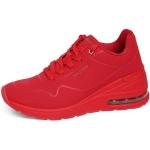 Zapatillas rojas de goma con cuña con tacón hasta 3cm informales acolchadas Skechers talla 39 para mujer 