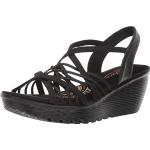 Sandalias negras de sintético de cuña acolchadas Skechers talla 40 para mujer 