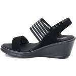 Sandalias negras de tela de tiras con tacón de cuña Skechers talla 41 para mujer 