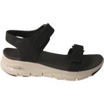 Sandalias deportivas negras de goma con velcro con tacón de 3 a 5cm informales Skechers talla 41 para mujer 