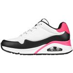 Skechers Street Uno-Bordered Women's Sneaker 11 B(M) US White-Neon-Pink