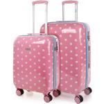 Set de maletas rosas de policarbonato rebajadas con mango telescópico skpa-t para mujer 