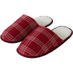 Zapatillas de casa rojas de invierno para navidad para hombre 