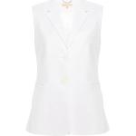 Vestidos blancos de poliester de lino sin mangas Michael Kors by Michael para mujer 