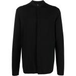 Camisas negras de algodón cuello Mao manga larga talla S para hombre 