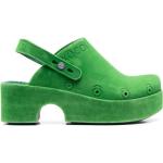 Slippers verdes de goma rebajados con tacón cuadrado con logo talla 37 de materiales sostenibles para mujer 