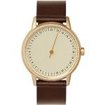 Relojes marrones de cuero de pulsera impermeables con GMT / Dual Tiempo hechos en Suiza Cuarzo con correa de piel para hombre 