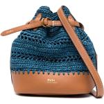 Bolsos saco azules de rafia con logo Ralph Lauren Polo Ralph Lauren para mujer 